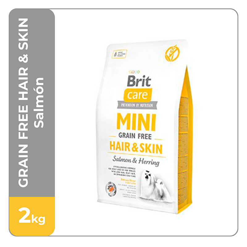 Brit Care Mini Grain Free Hair & Skin - Salmón 2 Kg